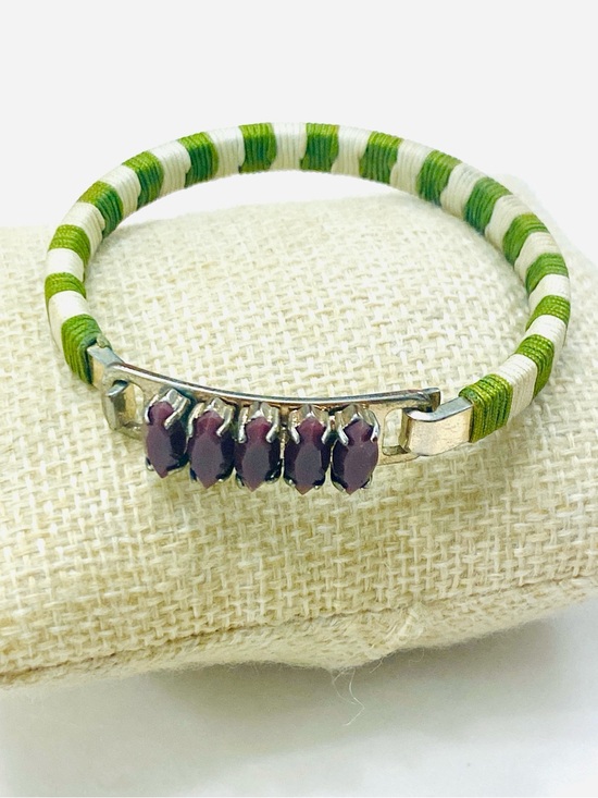J. Crew Jewelry - J. Crew Green, White and Purple Stone Accent Wrapped Bracelet